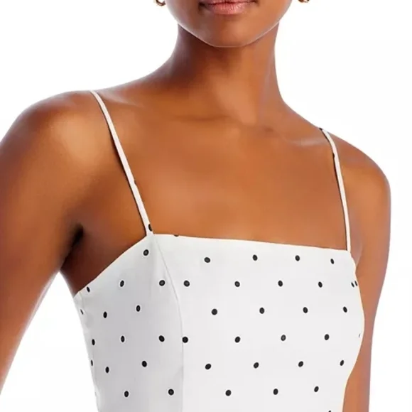 Bardot Joie Linen Mini Dress Women's Straight Neck Slim Straps Lightweight  Print